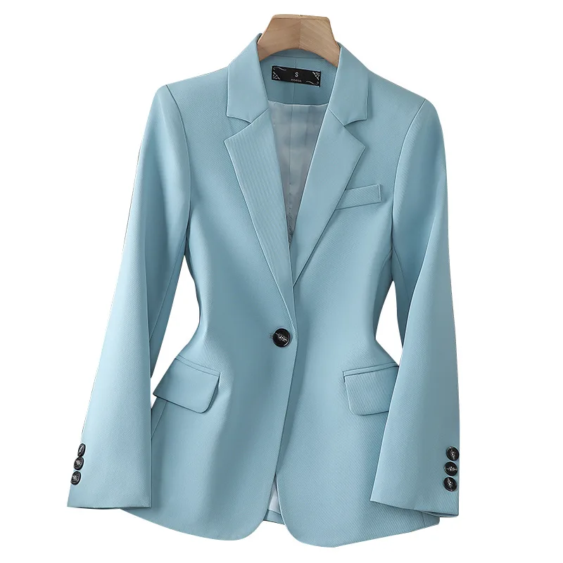 Novo elegante moda terno casual feminino manga longa blazer profissional formal jaqueta única workwear8231