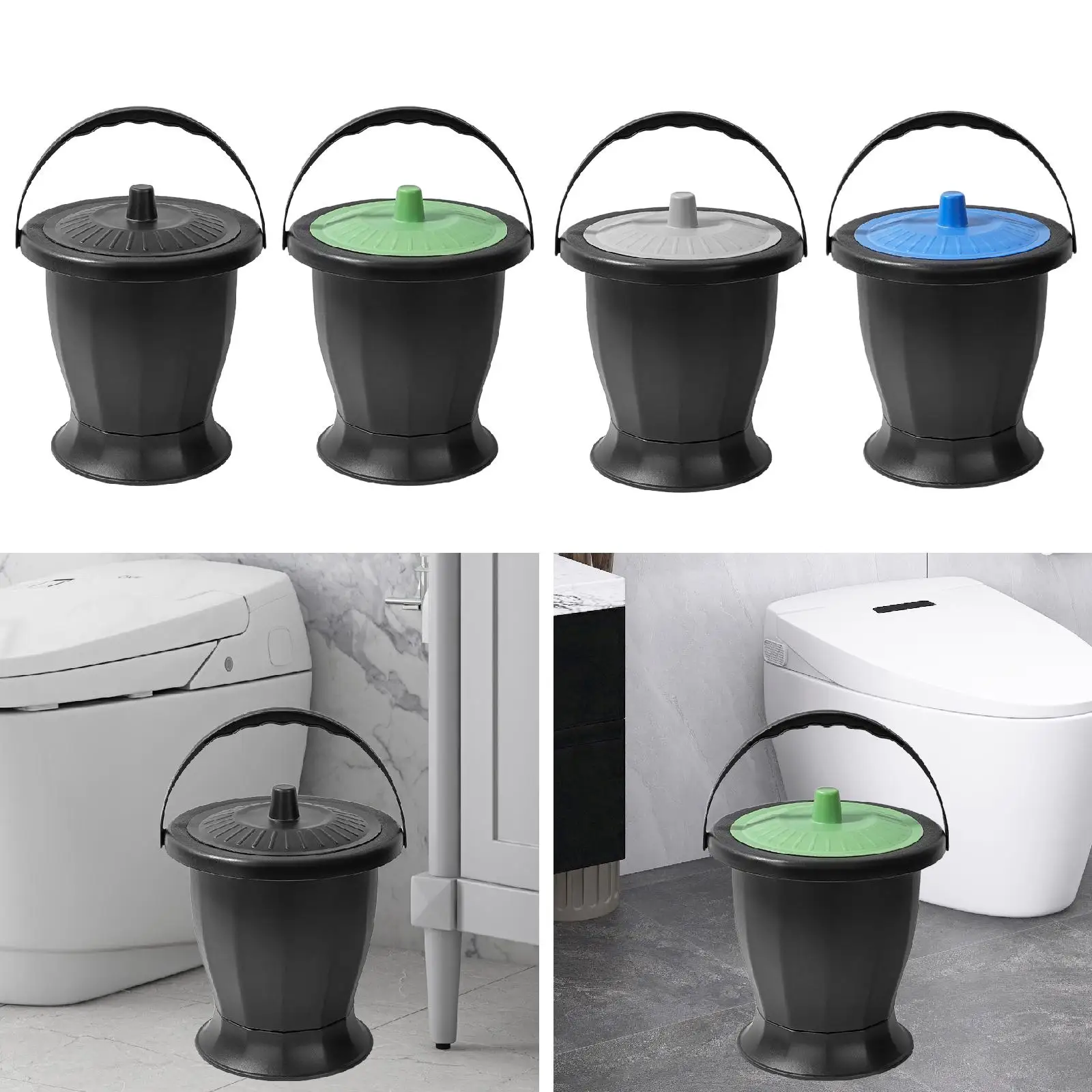 Portable Urinal with Cover And Grip, Nighttime Commode for All Ages