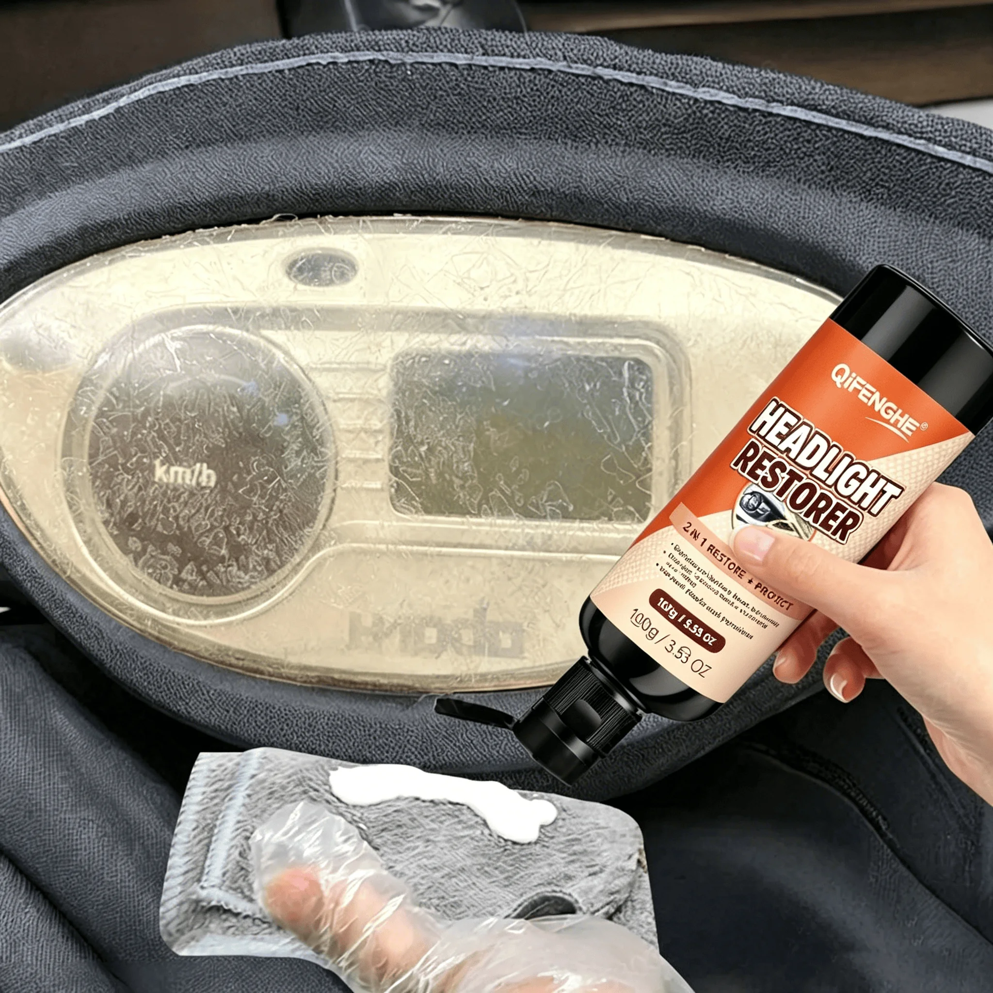 Car Headlight Lens Repair Cream Removes Oxidation Yellowing Restores Transparency Protective Coat 100g