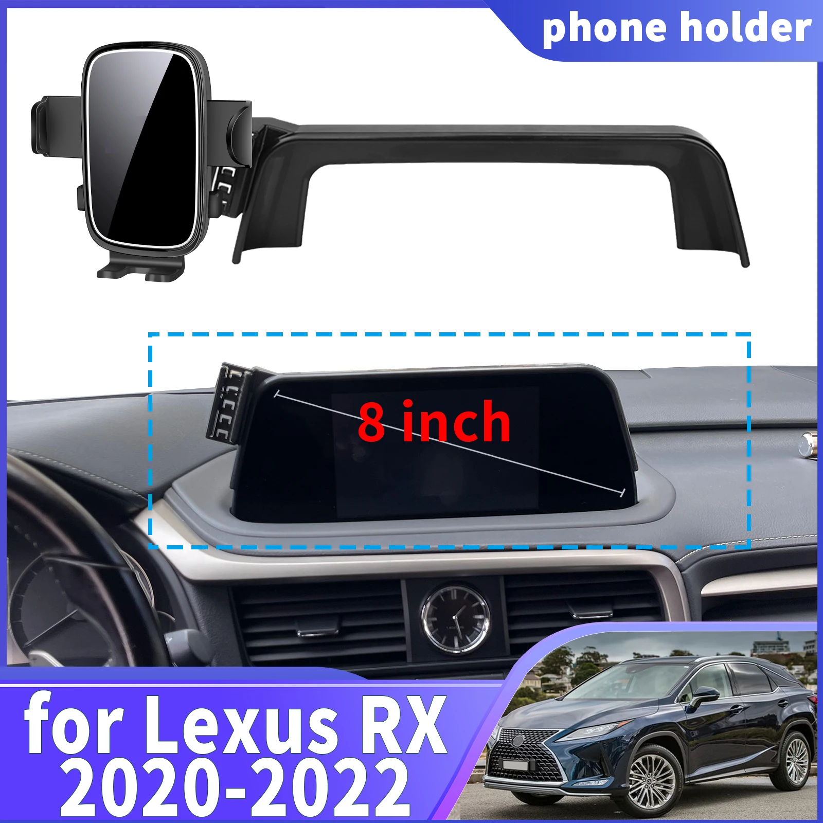

Подходит для Lexus RX 2020 2021 2022 (12,3 дюйма/8 дюйма) навигационный держатель для телефона, индивидуальные автомобильные аксессуары