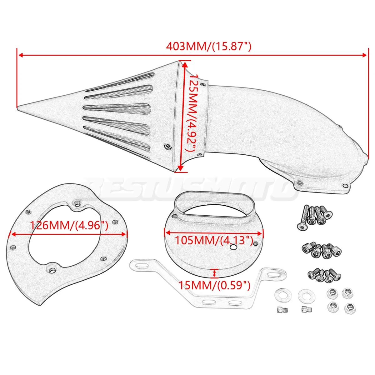 Motorcycle Spike Air Cleaner Filter For Yamaha V-Star 1100 Dragstar XVS1100 1999-2012 2011 2010 2009 2008 2007 2006 2005 2004