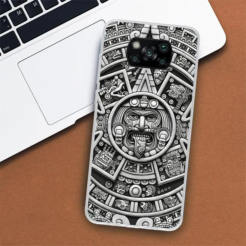 Mayan Stone Totem Pole Phone Case For Xiaomi Poco X6 X5 X4 X3 Nfc F6 F5 Pro F4 Gt F3 F2 F1 M5S M4 M3 5G Fundas Soft Shell For Xi