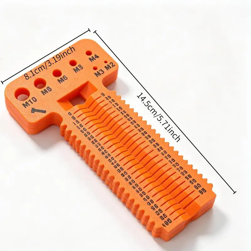 3D Printed Multifunctional Screw Gauge, Metric Thread Checker for Screw Size & Length Measurement, Fastener Sorting Tool for DIY