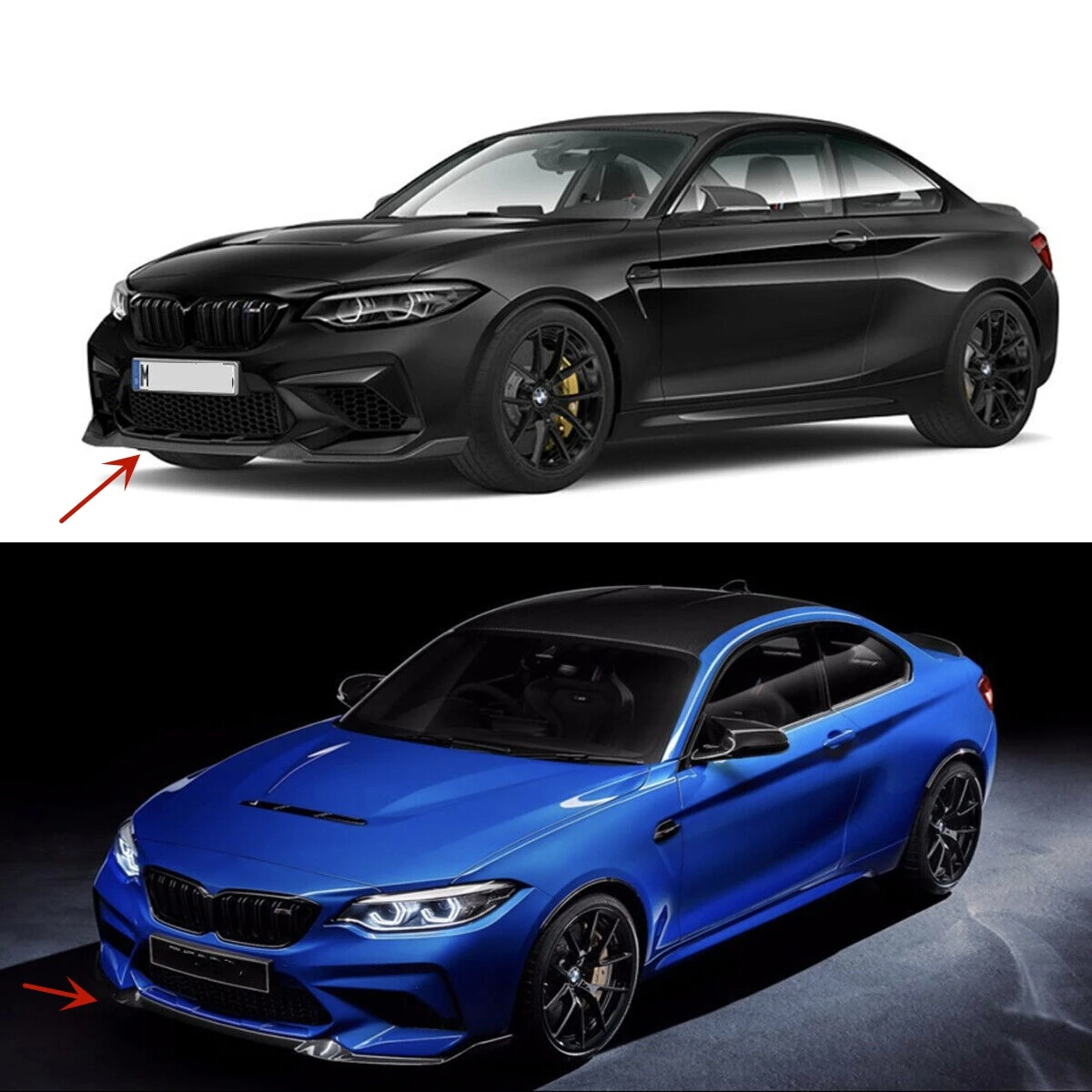 Car Front Bumper Splitter Lip For BMW F87 M2 CS Coupe 2016-2021 Diffuser Spoiler Lip Bumper Guard protector view 2