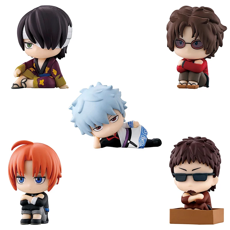 5pcs/set Genuine Bandai GINTAMA The 20th Anniversary Siter Characters waiting for the styling of the styling Figure Model Toys