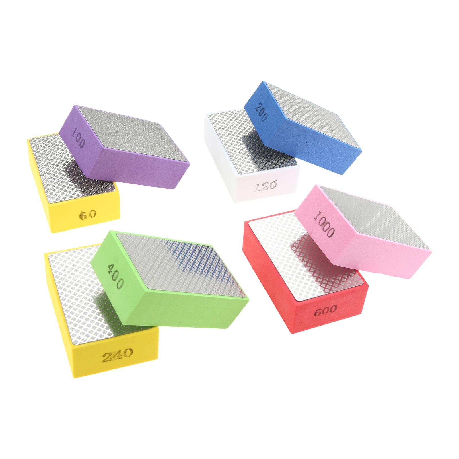 

8 Pcs Hand Sanding Polishing Pad Sanding Block 60/100/120/200/240/400/600/1000 Grits for Concrete/Stone/Tiles/Ceramics and Metal