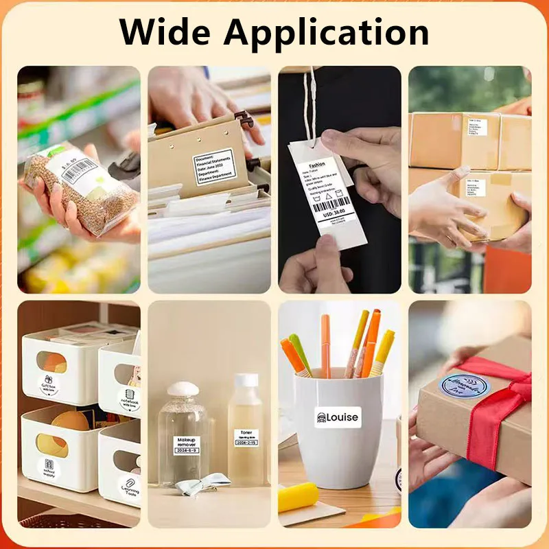 الأبيض الحراري بطاقة لاصقة 30/40 مللي متر عرض ذاتية اللصق لفة تسميات ورقة القماش سعر الباركود العلامة للطابعة Phomemo M220 M110 #4