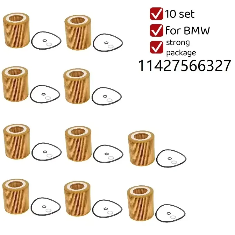 10PCS Engine Oil Filter Kit OE 11427635557 For BMW F30 F20 F21 118i N13