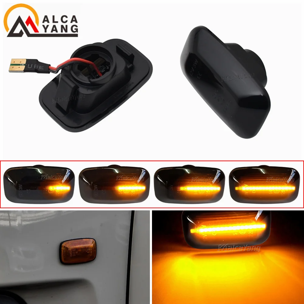 2Pcs Dynamic LED Side Marker fender Lights Flowing Turn Signal Light Side Repeater for Toyota Landcruiser 70 80 100 Series