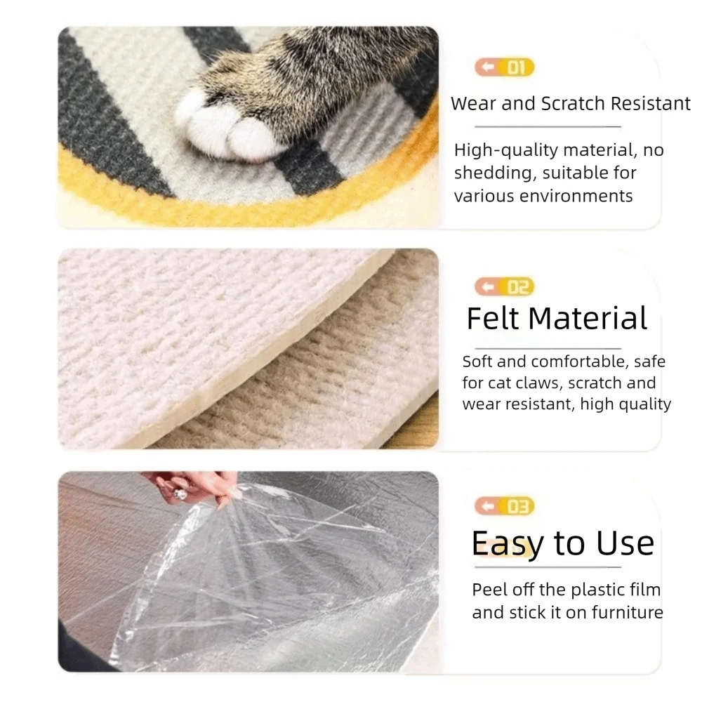 

Self-adhesive Cat Scratching Mat Cartoon Pattern Wear-resistant Cat Scratching Board Non Shedding Carrot Shape Cat Scratch Pad