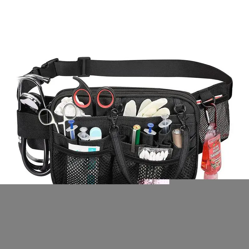 Multi Compartment Gear Pocket Nursing Organizer Belt Bag Utility Waist Pack Nursing Bag for Pen Women Work Supplies Men Scissors