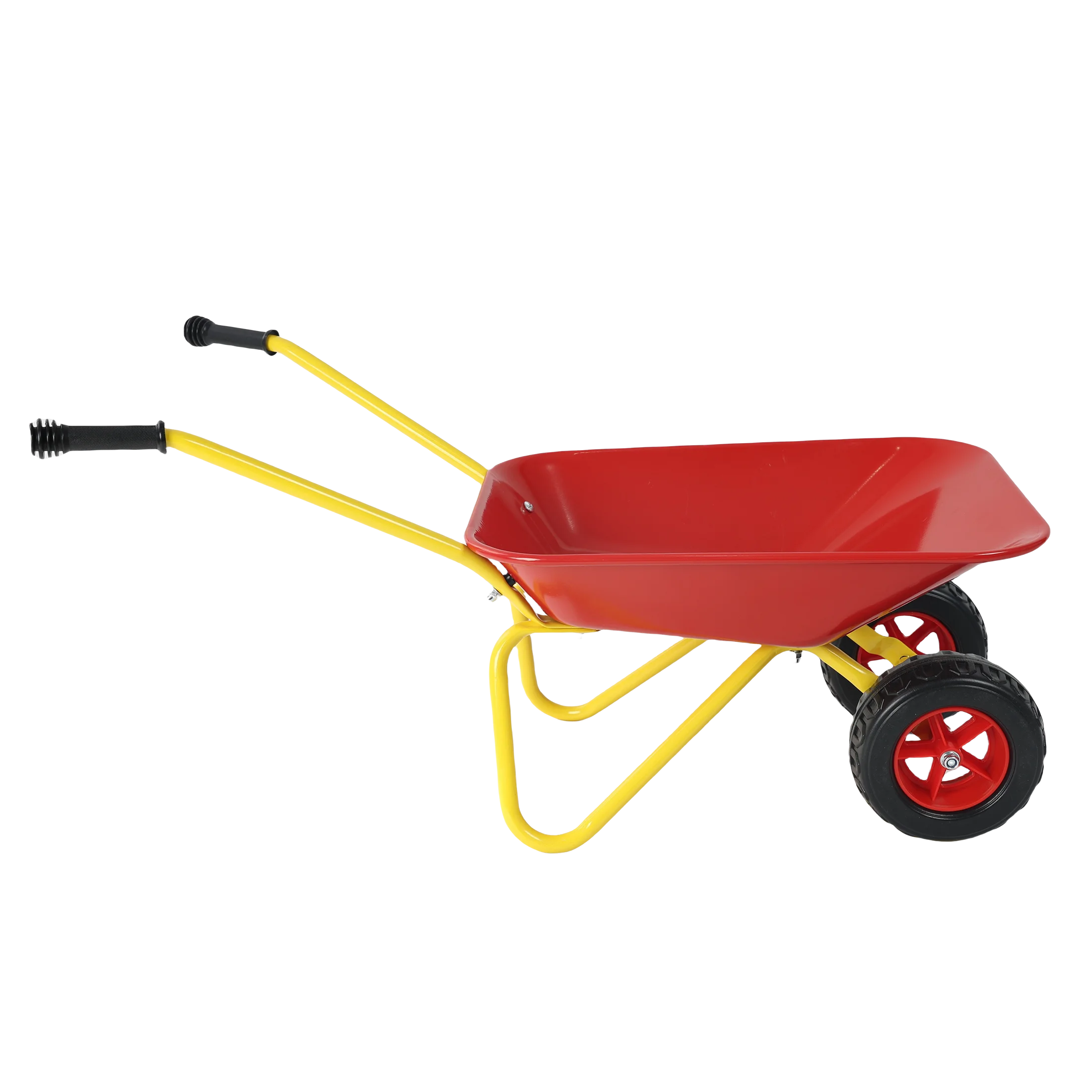 Children's Metal Trolley, Load-Bearing Capacity: 33LBS, Children's Heavy Vehicle, Metal Structure Two-Wheeled Trolley, Steel Pallet, Can Be Used in Gardens, Loading Leaves, Soil, Sand, Etc. (Red)