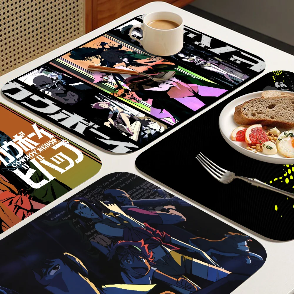 Anime Cowboy Bebop Kitchen Draining Mat Tableware Pad Coffee Dish Drying Mat Placemat Bathroom Kitchen Drain Pad