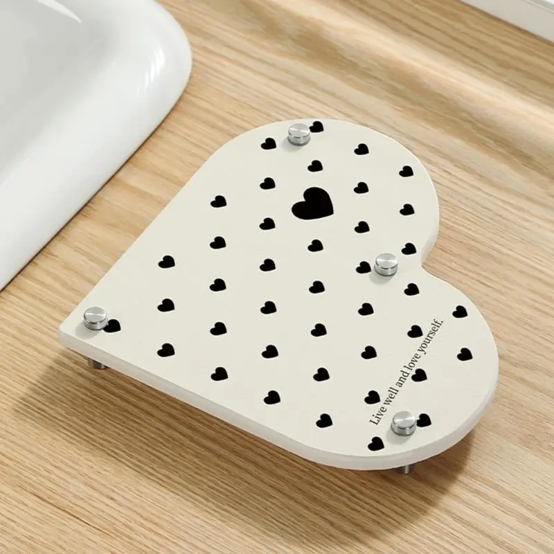 Organizzatori del bagno silice Disegni a forma cuore asciuga rapidamente y4qc