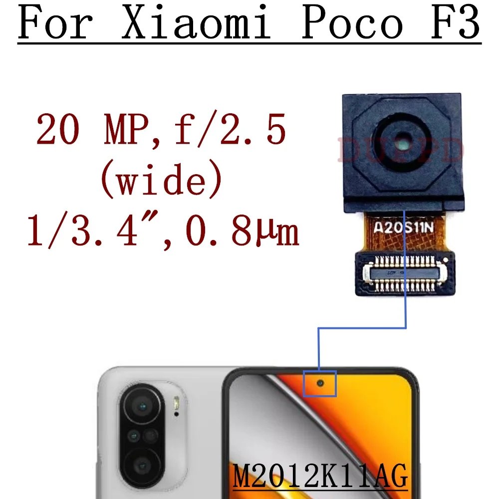 Front Facing Camera For Xiaomi Poco F2 Pro F3 GT F4 GT F5 Pro Small Wide Frontal Selfie Cameras Module Flex Cable Parts