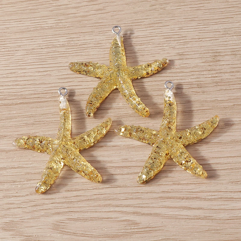 Tusember 10 Stück süße Sommer-Strand-Harz-bunte Seestern-Charms für Schmuckherstellung, Ohrringe, Halsketten, Armbänder, DIY-Handwerk – Detail 6