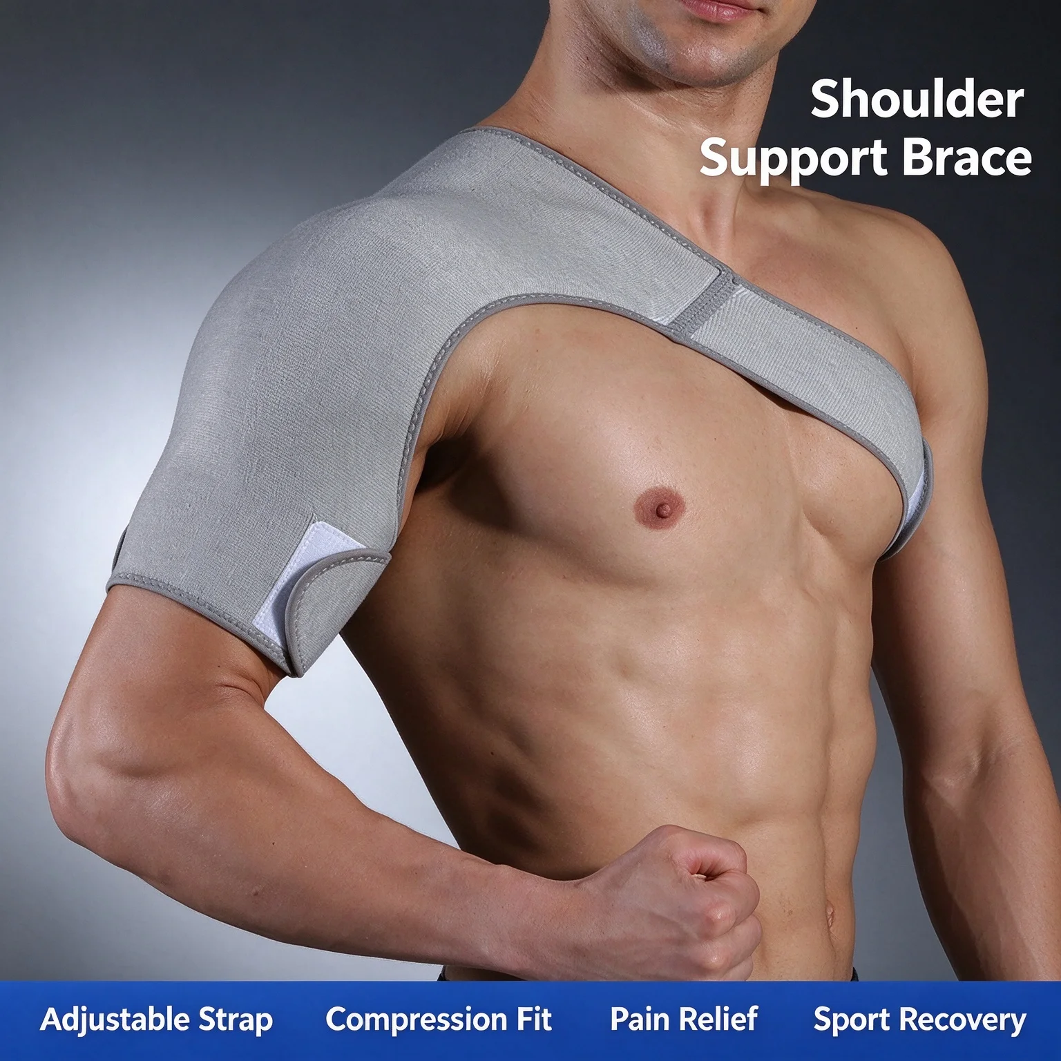 Adjustable Compression Shoulder Support Brace for Gym Workout Bench Press Joint Pain Relief and Daily Warm Protection