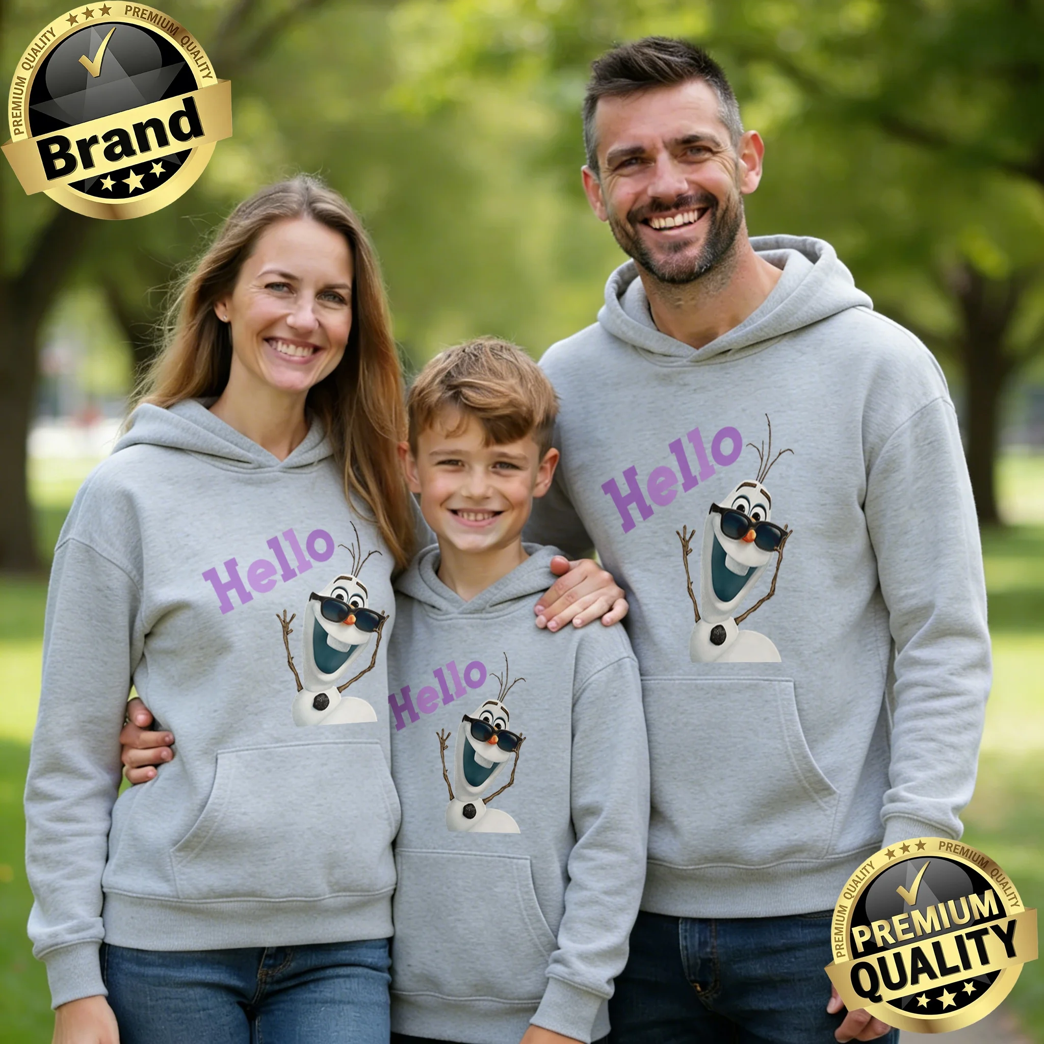

2026 Autumn/winter Disney Frozen Olaf Pattern Cotton Hoodie Parent-child Suit One Piece Causal Keep Warm High Quality Top Unisex