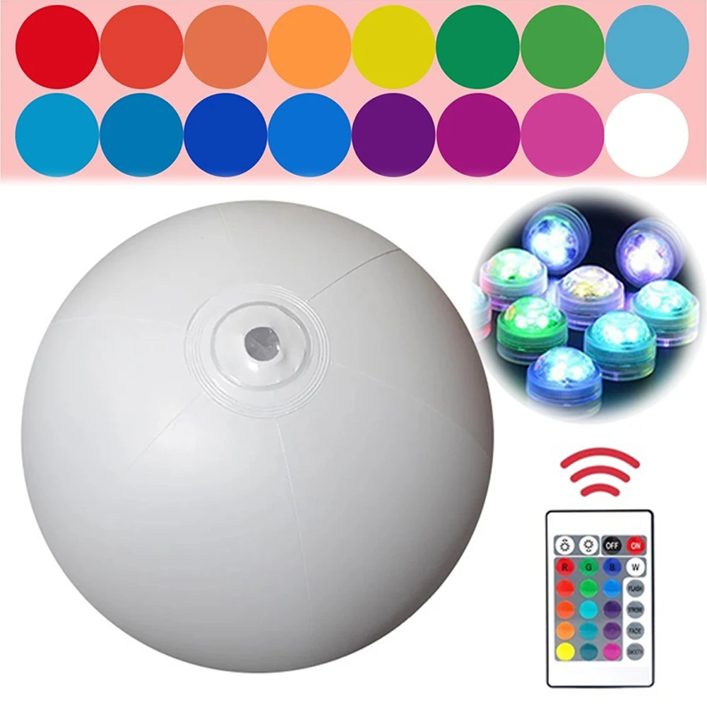 Outdoor LED Garden Ball 16 Colors LED Balloon Remote Control LED Glowing Inflatable Beach Balloon Party Holiday Decor