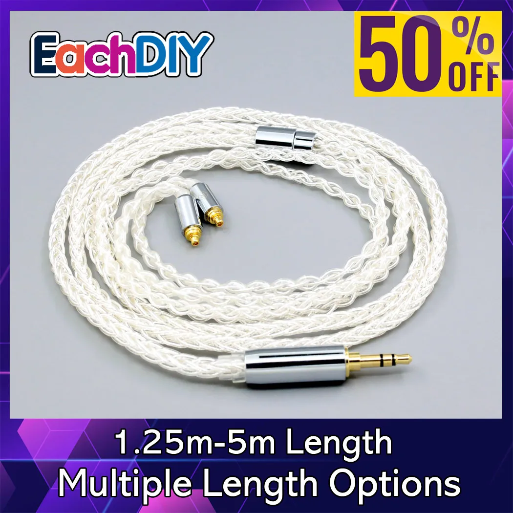 8 Core 99% 7n Pure Silver Palladium Earphone Cable For Sennheiser IE200 IE300 IE900 IE600 LN008397