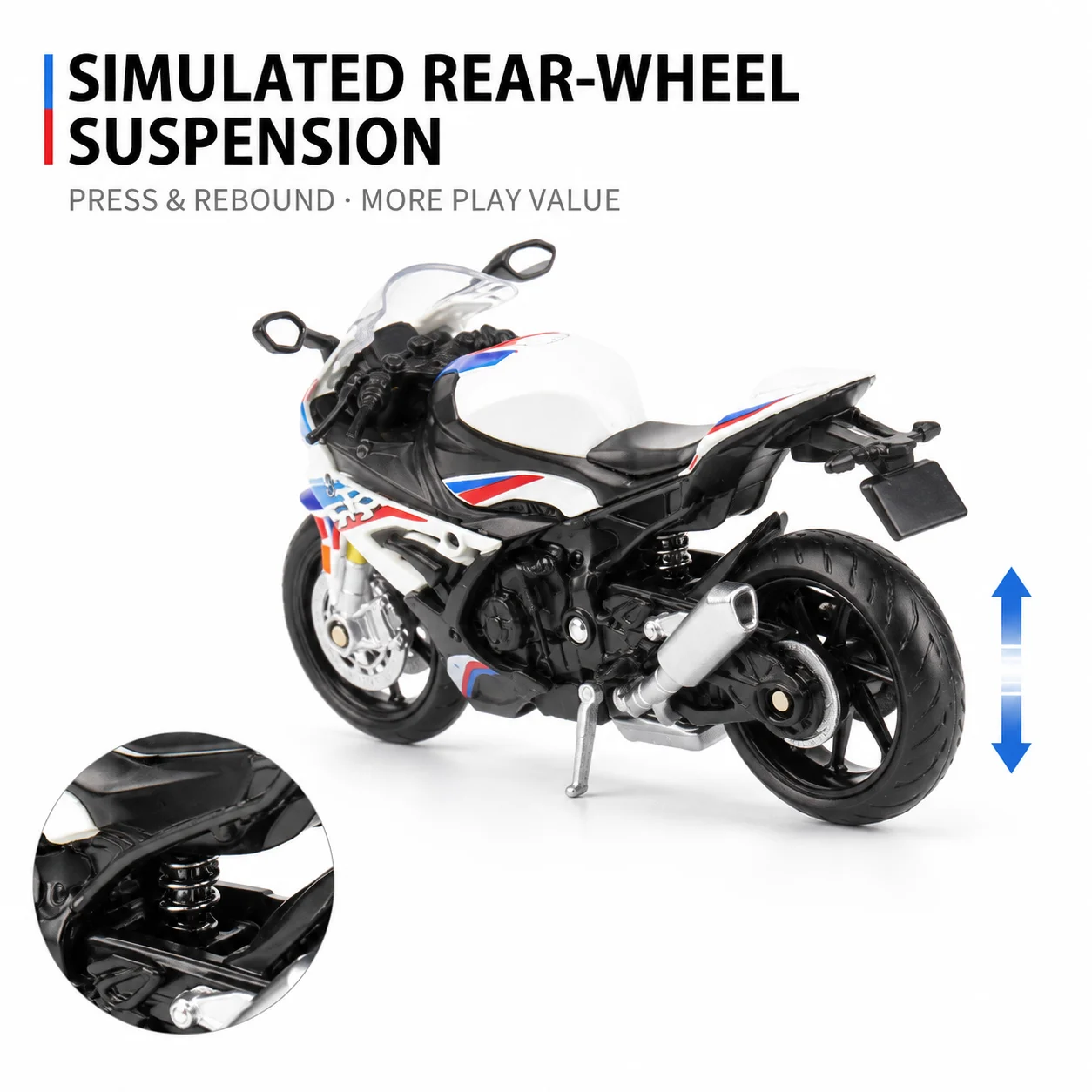 RMZCiTY 1:18 BMW Honda Kawasaki Honda Yamaha Spielzeug-Motorrad Druckguss-Miniaturmodell 1/18 Ausstellungsstück Sammlerstück Geschenk Freund – Detail 5
