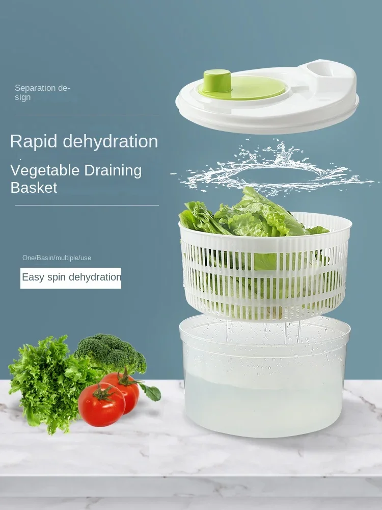 Vegetable dehydrator, lettuce kitchen tools, household vegetable washing basin, manual fruit