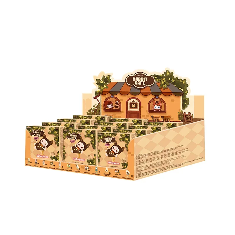 POPMART PUCKY Pucky Rabbit Cafe Serie Blind Box Badge Mystery Box Speelgoed Pop Leuke Anime Figuur Desktop Ornamenten Gift Collection