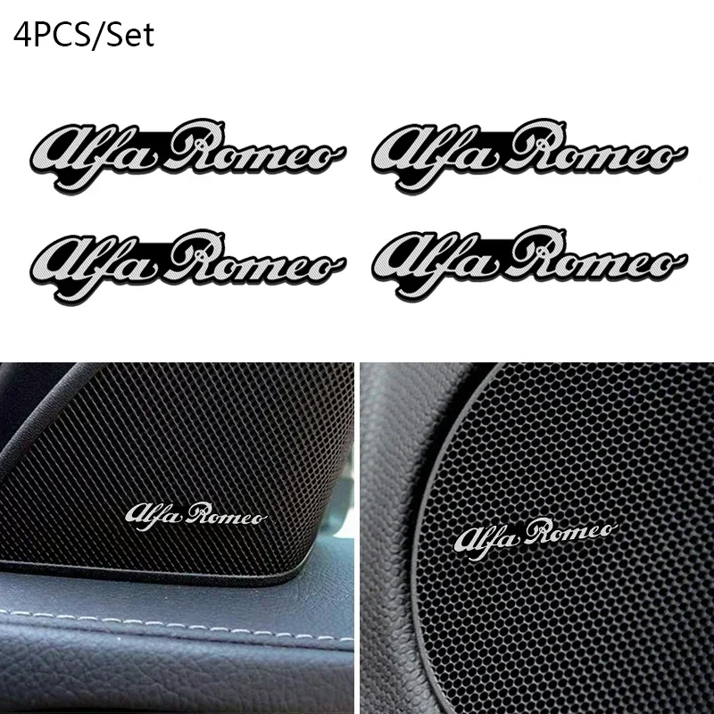 Car Stereo Sticker Sound Emblem Decal Accessories for Alfa Romeo GT Brera Spider Giulietta 147 166 147gt 155 156 159 Mito Giulia