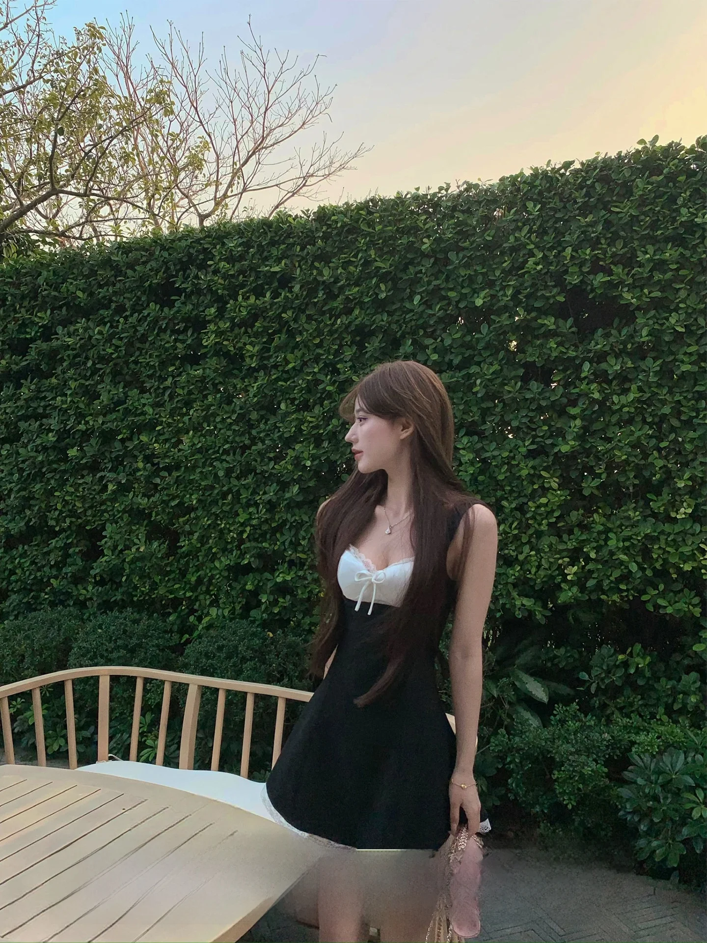 Pure Desire Color Colion Lace Strap Dr Women's Early Spring New High-End Sensation Vest Dr Knot Bal