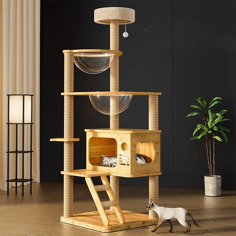 

Luxury Tree Tower House Toy Cat Villa Sisal Large Gym Scratching Board Cat Condo Playground Krabpaal Kat Pet Accessories