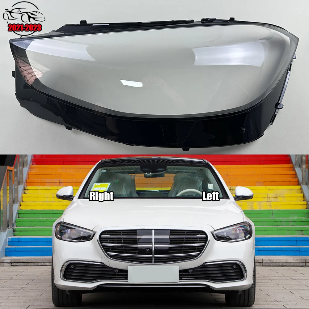 

For Mercedes-Benz S-Class W223 S320 S450 S500 2021-2023 Headlight Cover Headlamp Shell Transparent Lampshade Lens Plexiglass