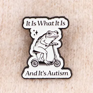 Funny Frog Frog Enamel Pin de animales Broche Pines Pins de la solapa Insignia de autismo en accesorios de ropa de mochila 10 mejores joyas de rana de ventas - №10
