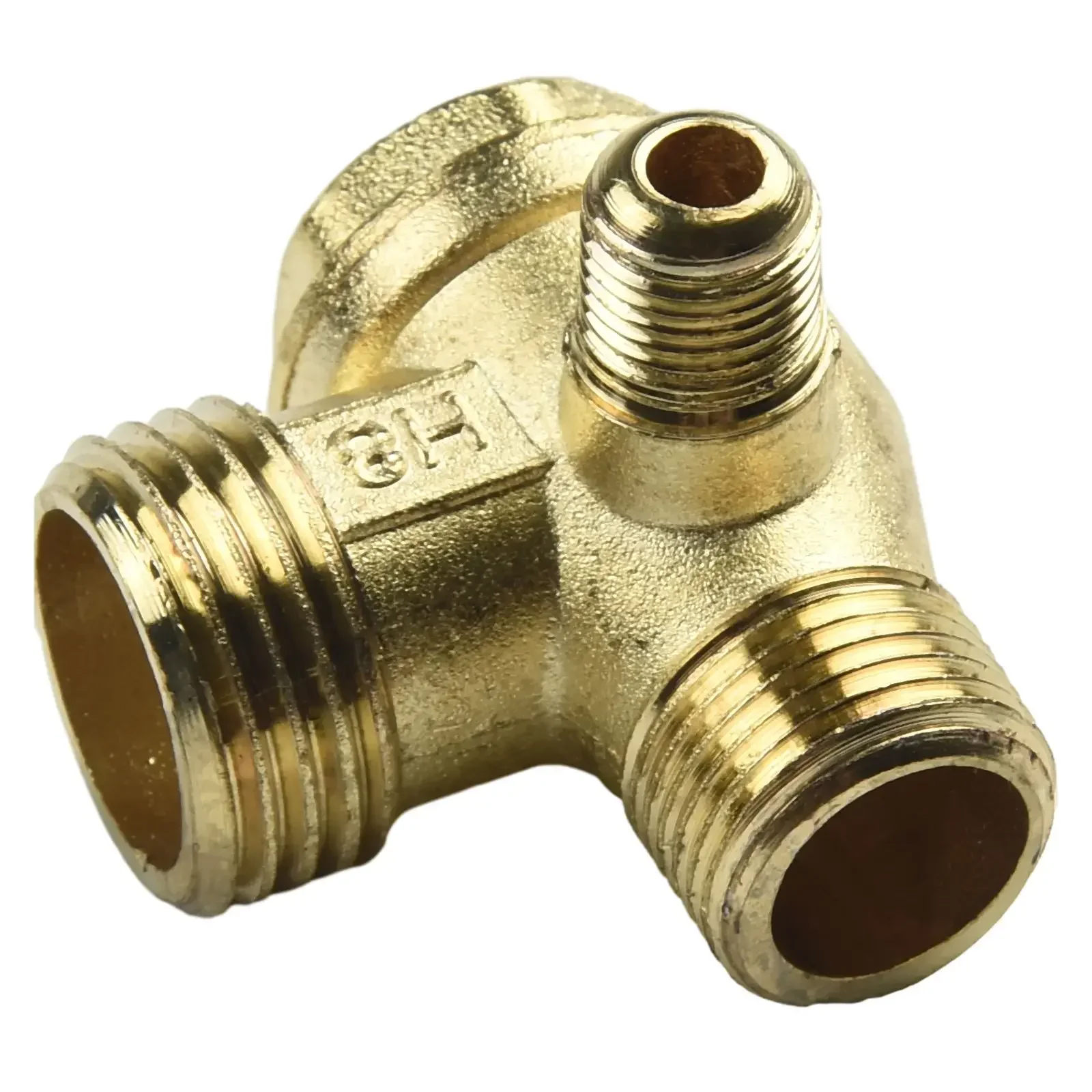 1/2pcs 3-Way Check Valve  Male Thread Connector 200mm Hex Nut Copper Exhaust Tube Connect Pipe Fittings For Air Compressor Parts