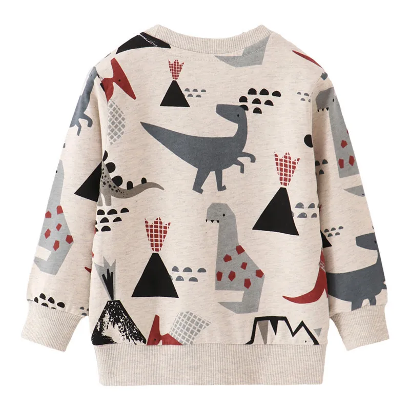 New Arrival Dinosaurs Print Long Sleeve Boys Sweatshirts 2-7T Kids Hooded Autumn Spring Children's Top Baby Clothes Sport Shirts