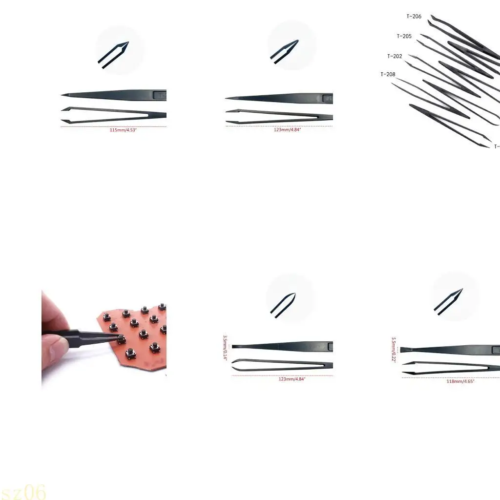 

Q2Q4 Tweezers Set Anti-static Tweezers Plastic Carbon Fiber Industrial