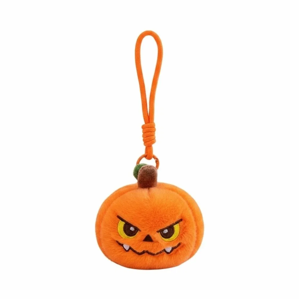 Soft Fabric Pumpkin Plush Key Chain Vibrant Color Compact Size Funny Expression Toy Comfortable Texture Adorable Style