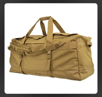 Torba podróżna o dużej pojemności w kolorze czarno-zielonym khaki, wielofunkcyjna torba kempingowa z torebkami sportowymi na świeżym powietrzu z tkaniny Oxford o pojemności 106 l