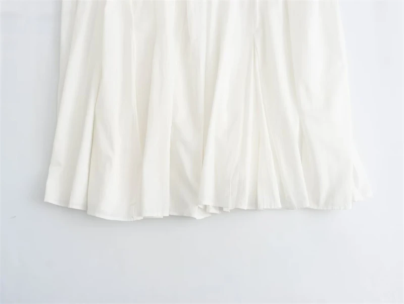 Plooirok voor Vrouwen Casual Chic Witte Dames Rokken TRAF vrouwen Midi Rok 2025, Nieuwe Zomer Mode A-lijn