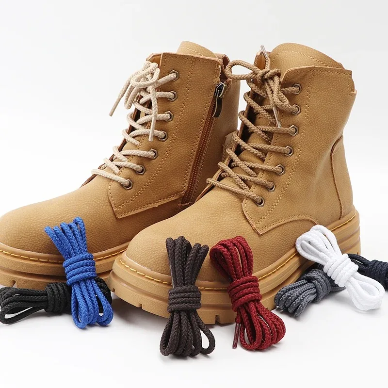 1Pair Round Shoelaces Rubber Band for Shoes High Quality Laces for Sneaker Solid Boot Shoestrings Men Women's Sport Shoes Laces