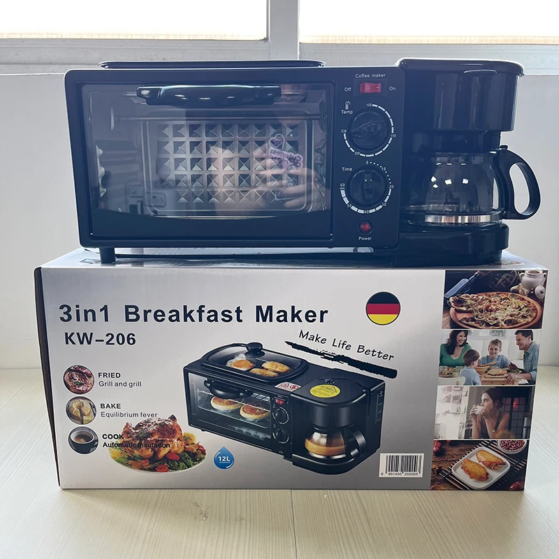 Utensílios de cozinha 3 em 1, fabricantes de café da manhã, sanduíche, torradeira, forno multifuncional, máquina de café da manhã