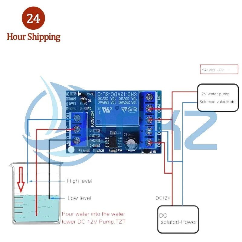 2 in 1 Pump Pour Water Automatic Controller DC 12V Liquid Level Sensor Switch Relay Module for Motor Fish tank Waterhouse Irriga