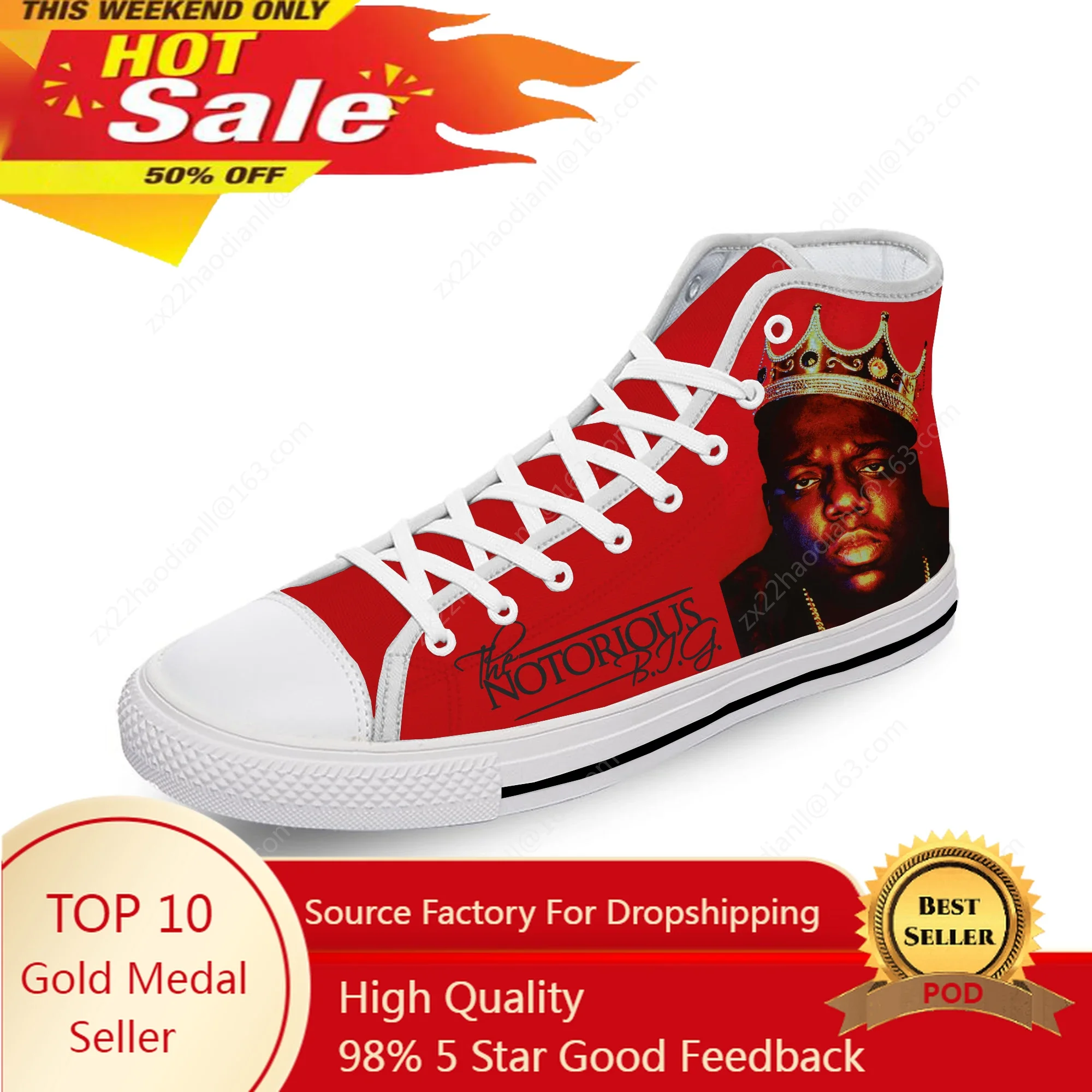 

Notorious B.I.G. High Top Sneakers Mens Womens Teenager Casual Shoes Canvas 3D Print Shoes Cosplay Breathable Lightweight shoe