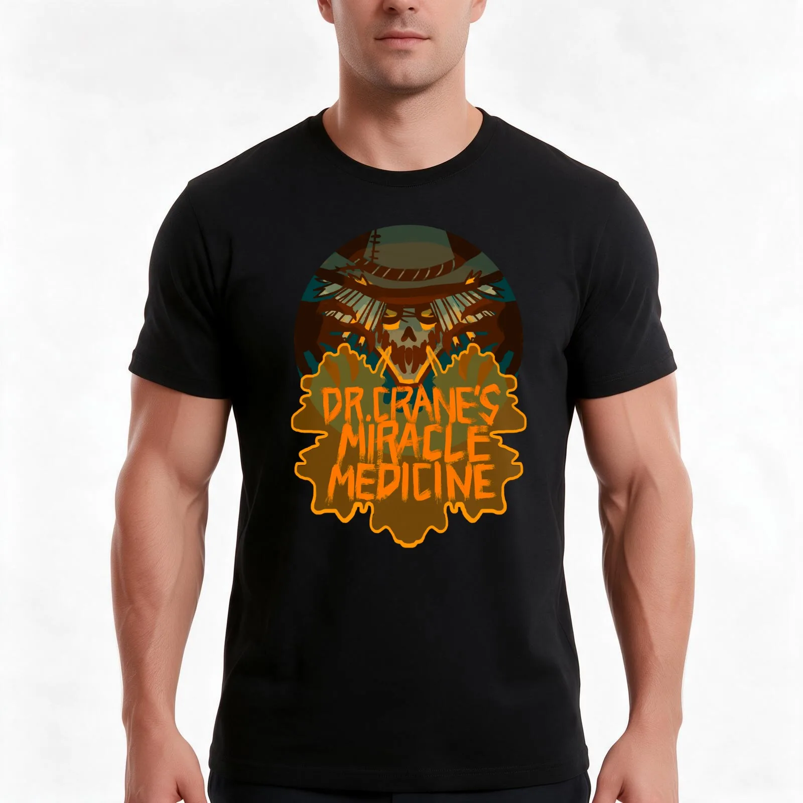 Scarecrow's Miracle Medicine T-Shirt, Summer Casual Cotton Tee, Oversized Streetwear Tops, Vintage Graphic Print, 100% Cotton