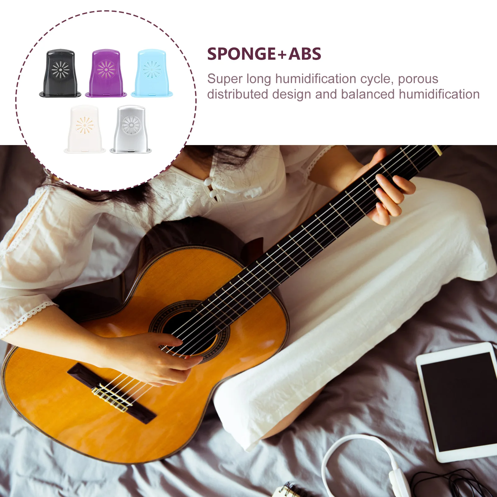 

5Pcs Portable Guitar Humidifier Exquisite Craftsmanship Smooth Moisturizer Acoustic Guitar Humidifier Humidity Maintenance Tool