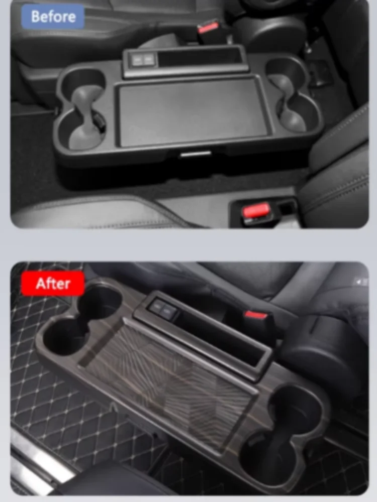 Car Rear Middle Row Seat Water Cup Armrest Panel Cover Trim For Toyota Sienna 2022+ Car Interior Accessories Decoration - view 4