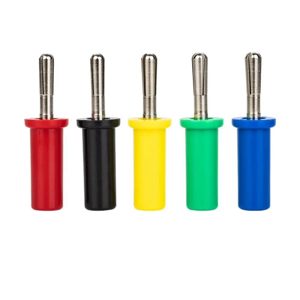 5PCS 4mm Cross-slotted Nickel-plated Copper Banana Plug 32A 3000V Solid Welded Terminal Post for Electrical Connection