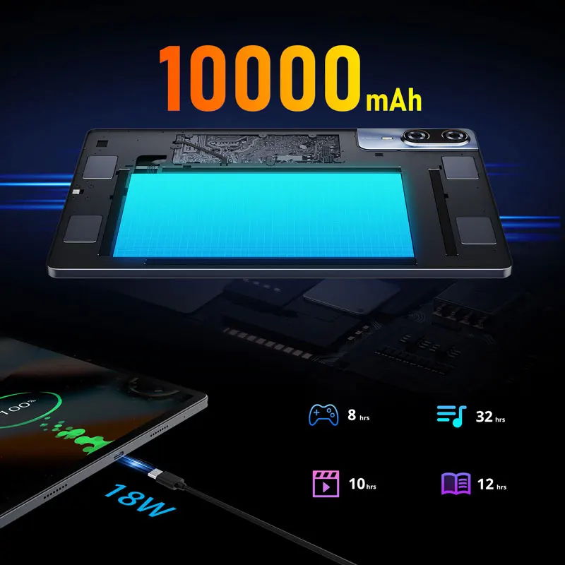 SVITOOแท็บเล็ต 13 "จอแสดงผลFHD Android 15 แท็บเล็ตMediaTek G99 32GBขยายRAM 256GB ROM 10000MAhแบตเตอรี่ 18W Widevine L1