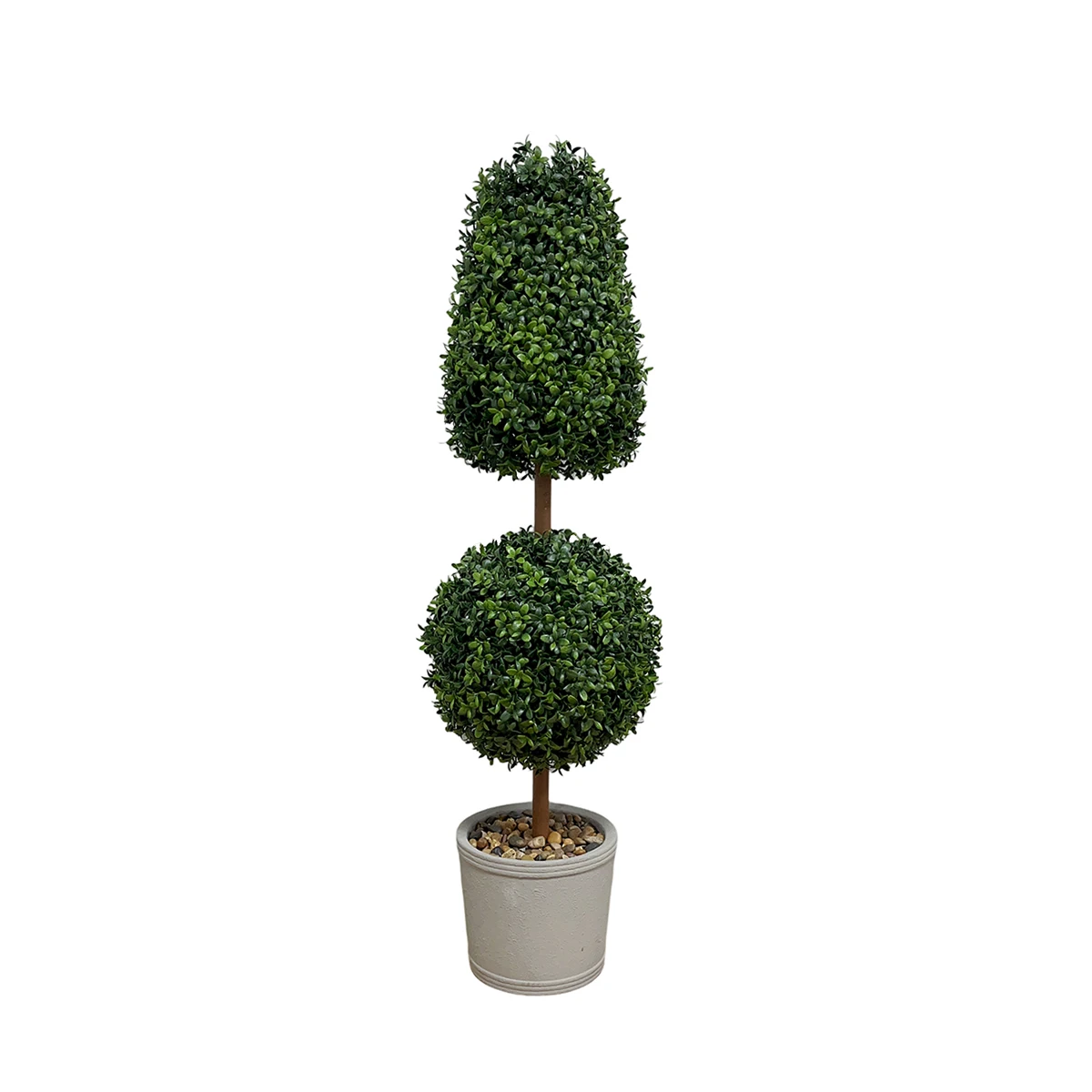 HXGYZP Artificial Topiary Plants Potted Green Leaves Cone Ball Plant With Cement Pot Home Garden Porch Decoration Large Bonsai