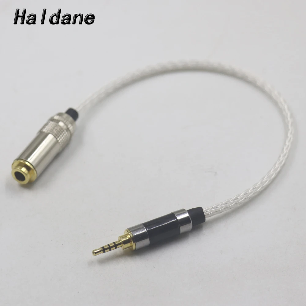 Haldane HIFI 16Cores UPOCC Single Crystal Silver 2.5mm TRRS Male to 4.4mm Balanced Female Audio Adapter Cable