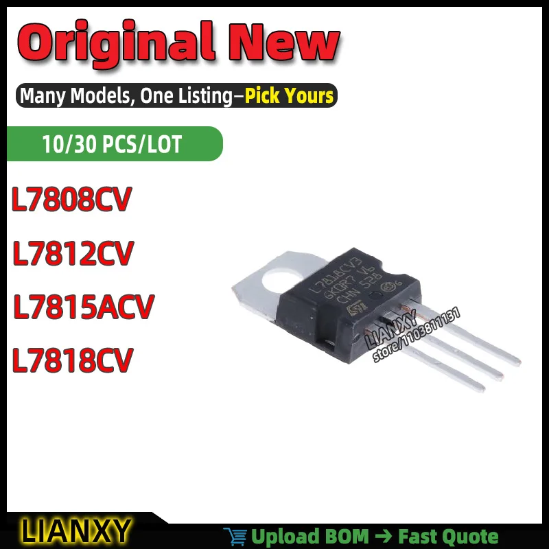 L7808CV L7812CV L7818CV L7815ACV TO-220 LIN REG LINEAR REGULATOR New Original